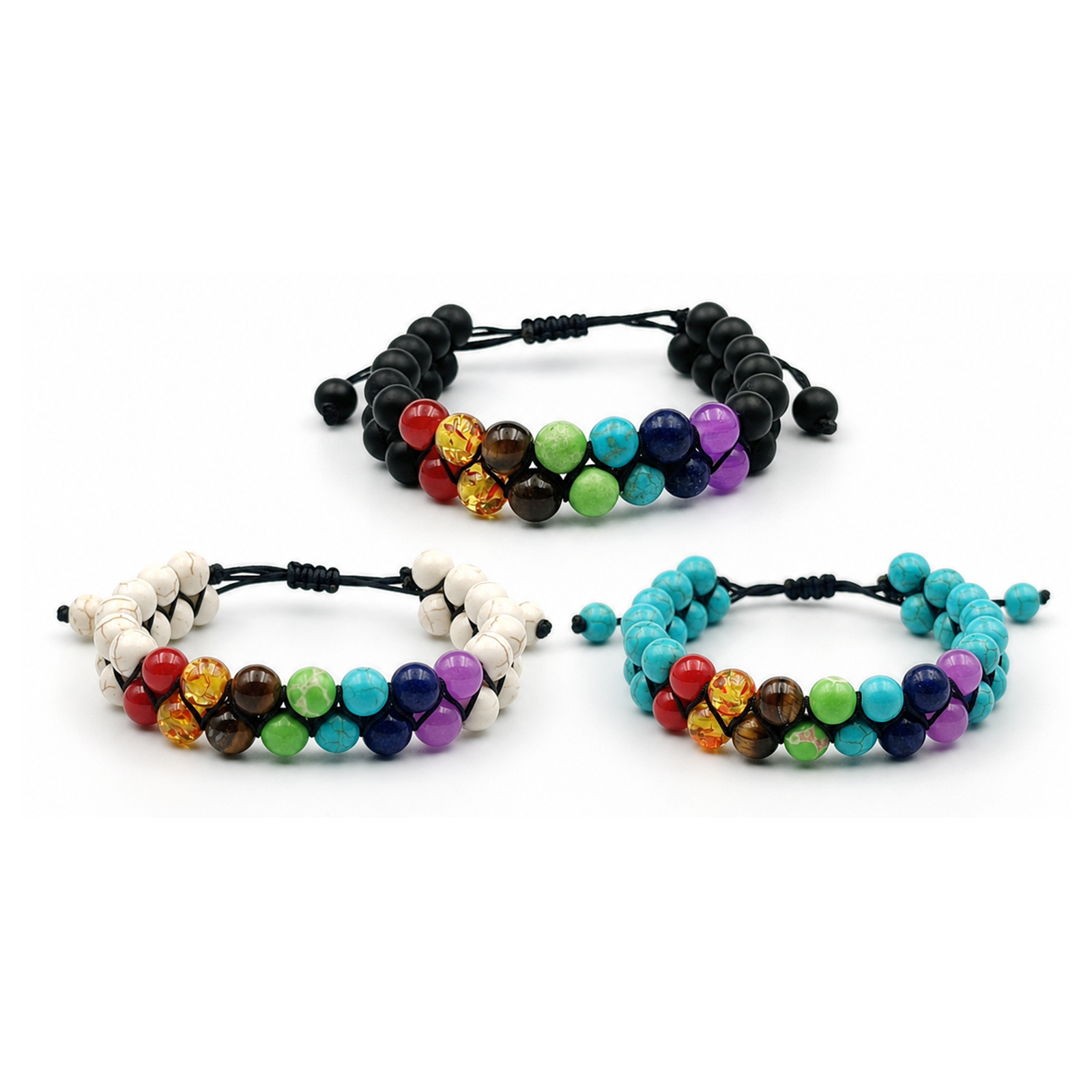 Chakra Doppelarmband in drei Farben